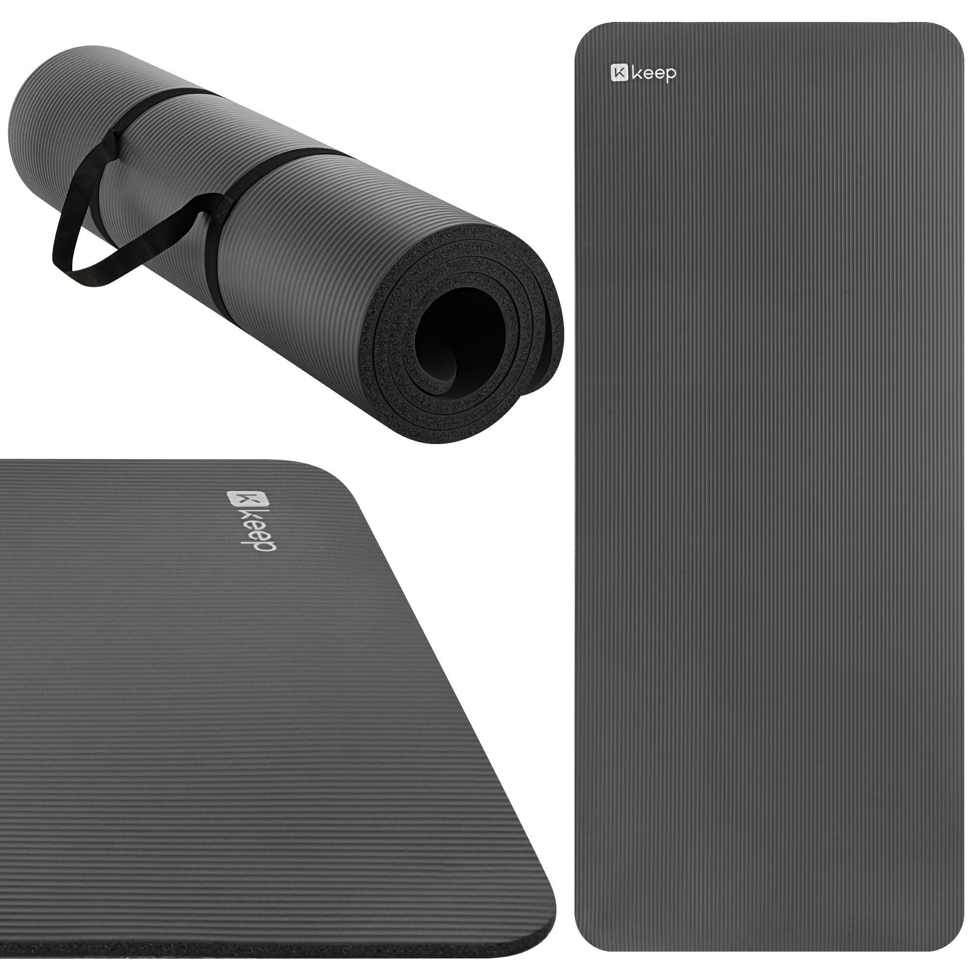 KEEP NBR Yoga Mat – Extra Thick Non-Slip Fitness Mat with Carry Strap