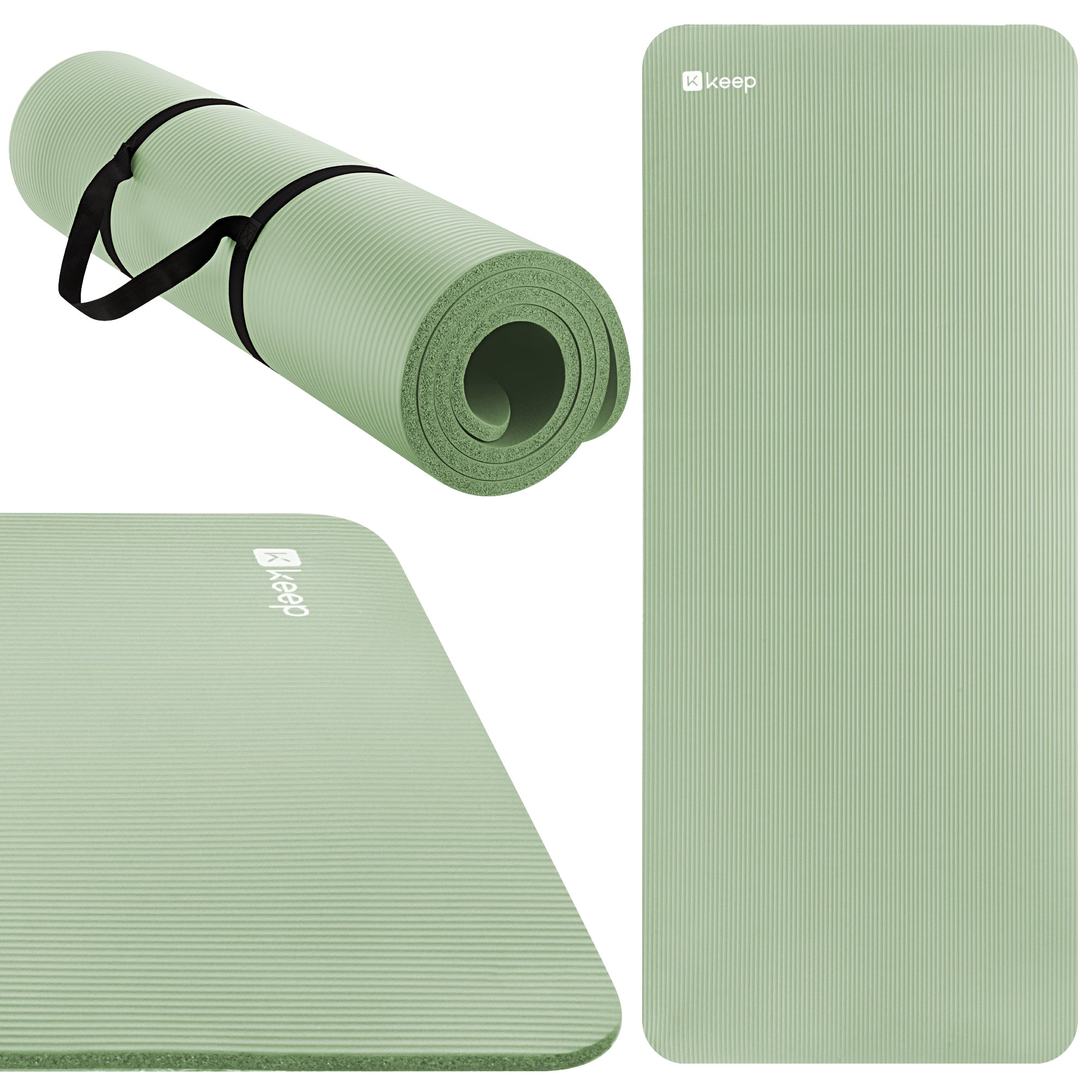 KEEP NBR Yoga Mat – Extra Thick Non-Slip Fitness Mat with Carry Strap