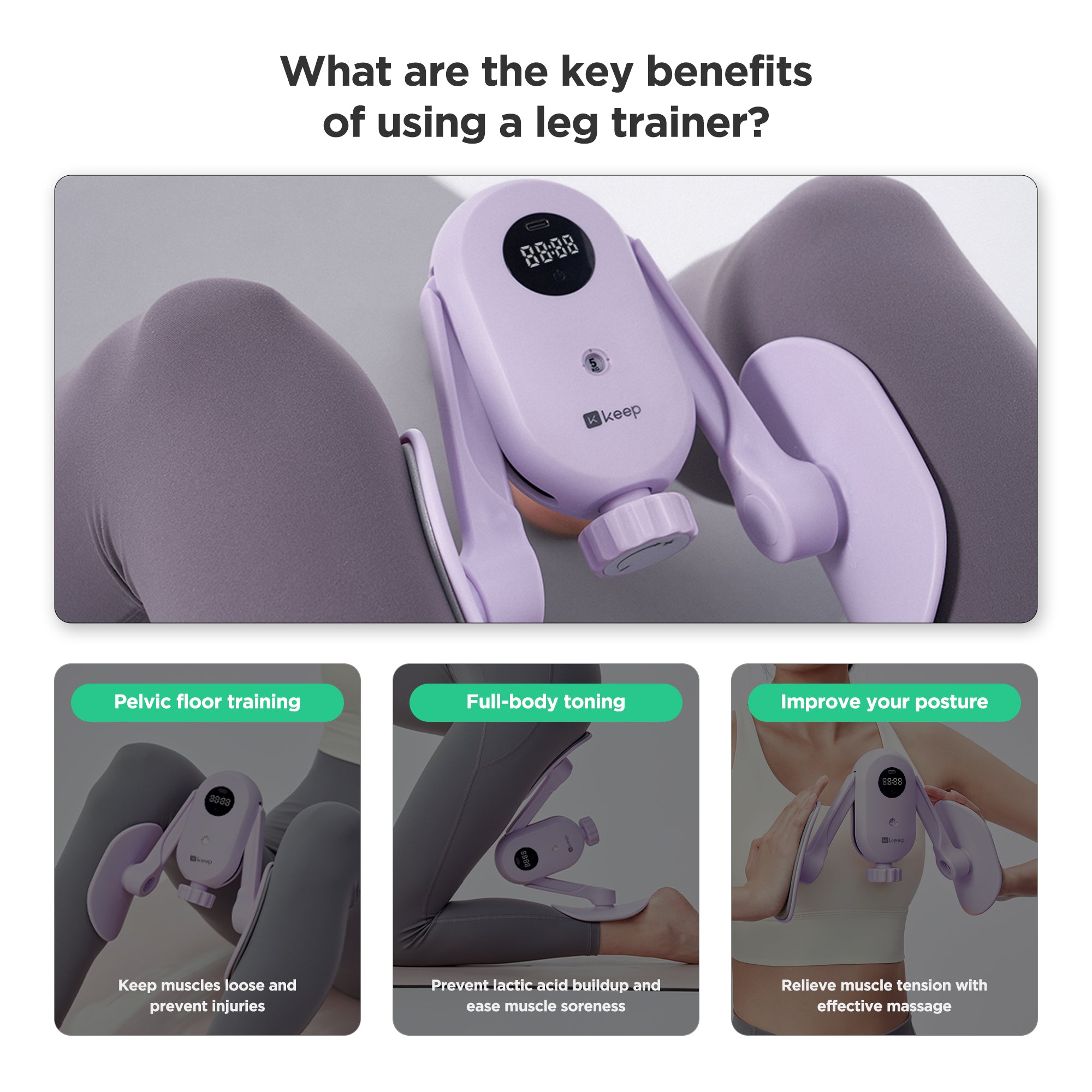 Inner Thigh Toner & Leg Exerciser - Pelvic Floor Muscle Trainer