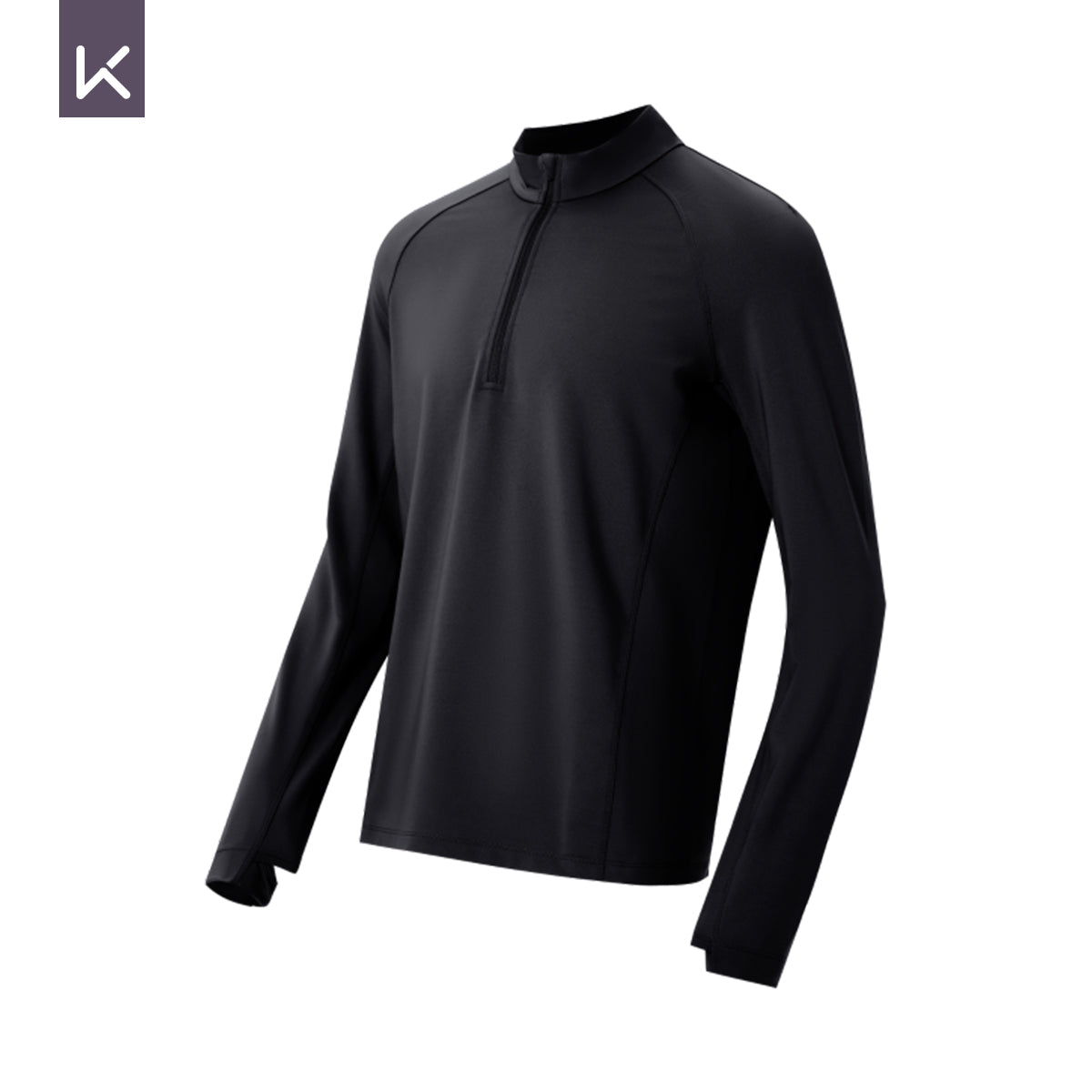 Men's Moisture-Wicking Half-Zip Long Sleeve Running T-shirt (T0031)