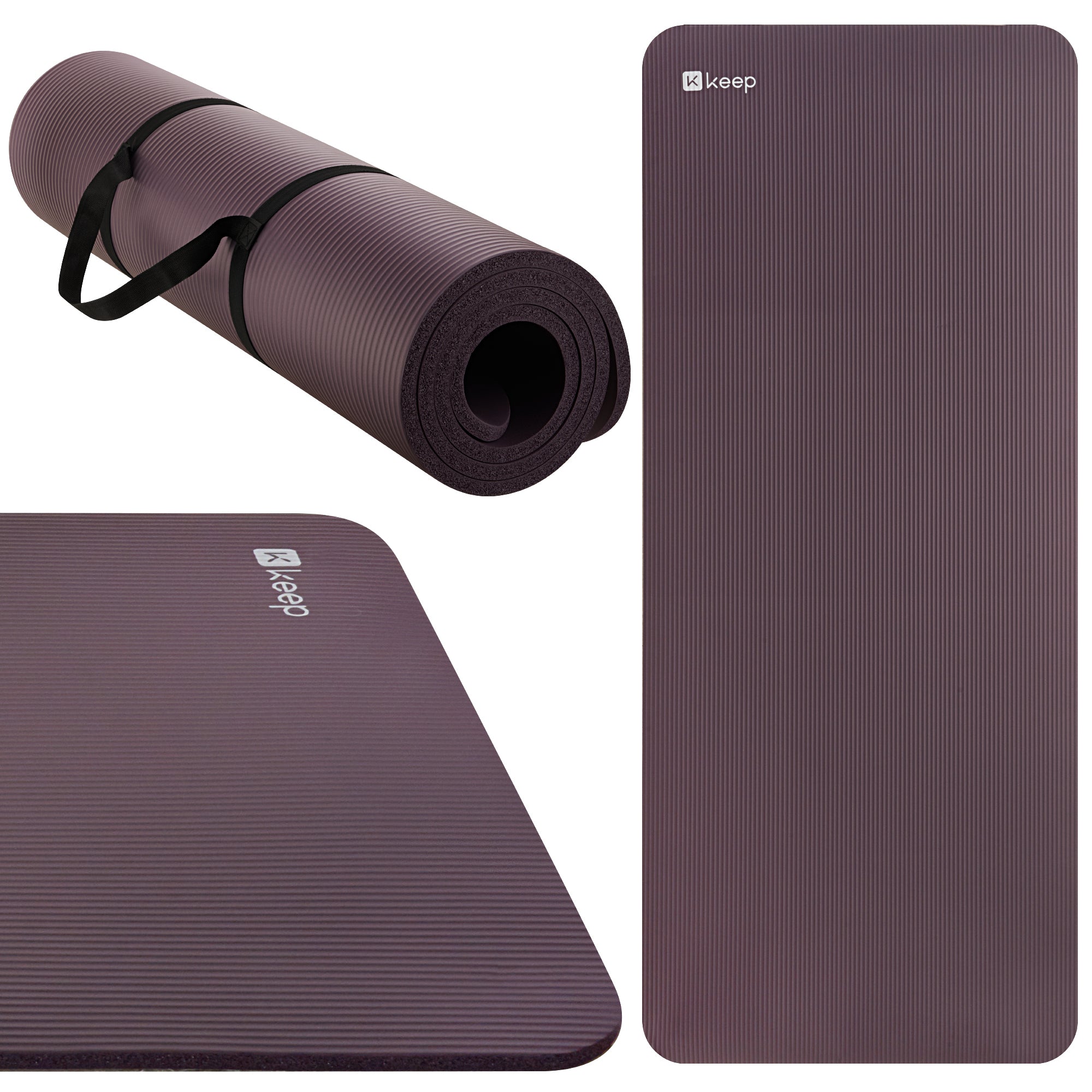KEEP NBR Yoga Mat – Extra Thick Non-Slip Fitness Mat with Carry Strap