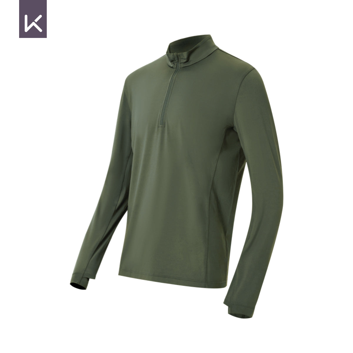 Men's Quick-Dry Half-Zip Long Sleeve Running T-shirt (T0035)