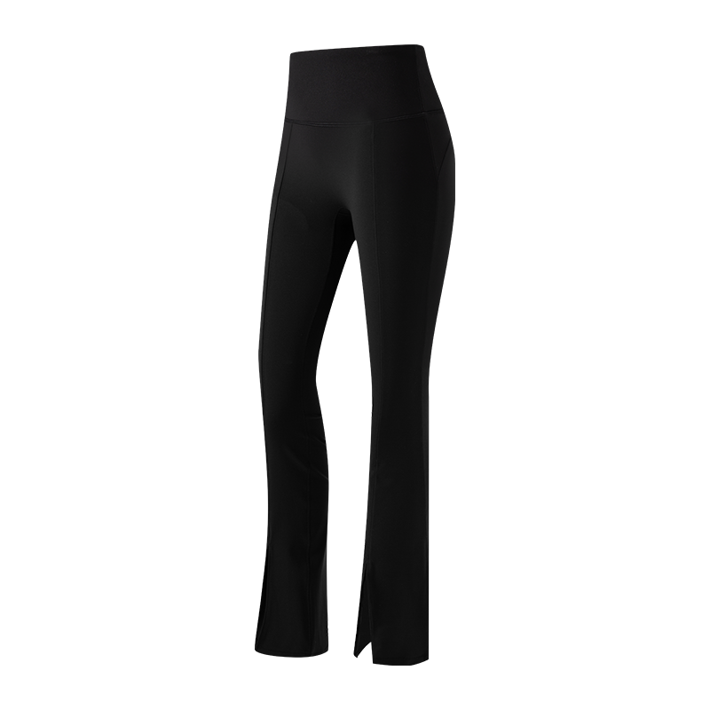 Soft Elastic Yoga Bare-Feel Front Slit Slightly Flared Booty-Enhancing Flare Pants (K24WL0006B)