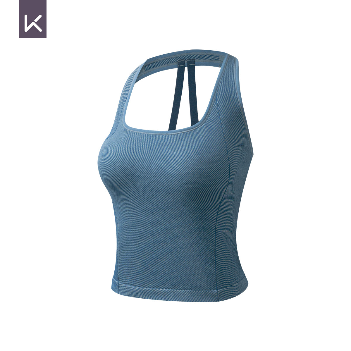 Soft Elastic Medium Support Seamless Halter Yoga Sports Bra (K24WTK001)