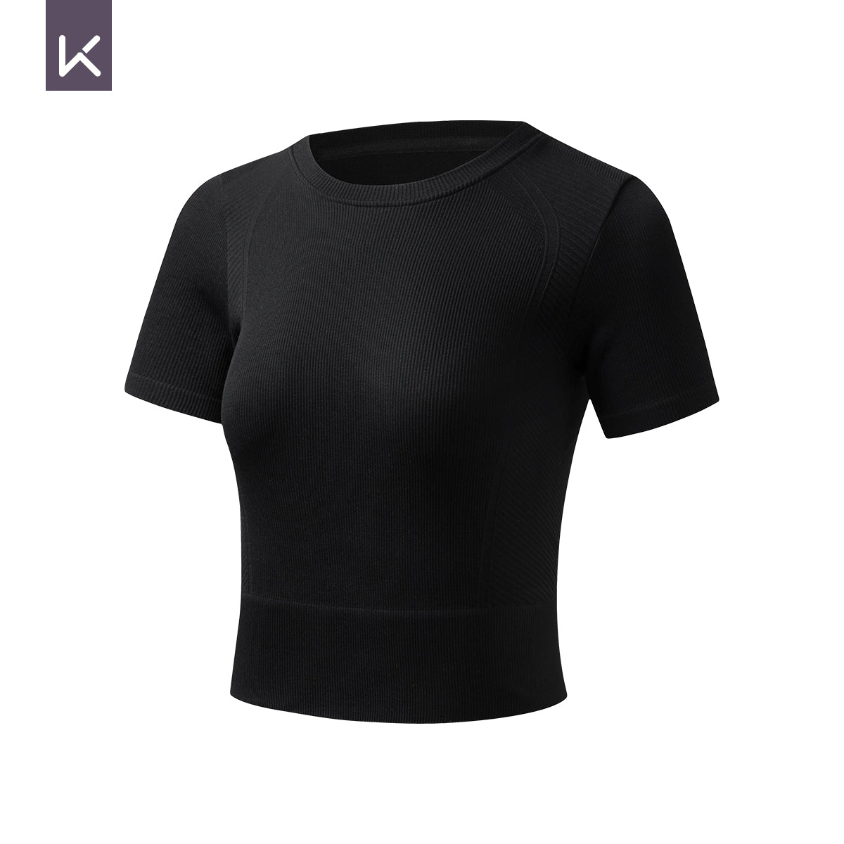 Women's Yoga Fitness Coolmax Seamless Short Sleeve Crop Top