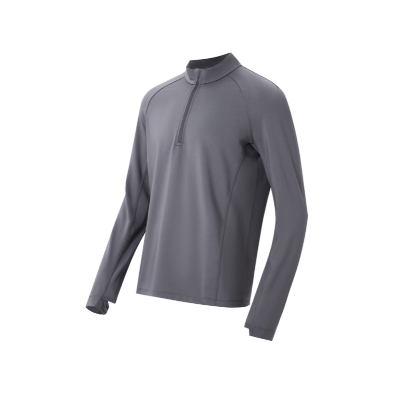 Men's Moisture-Wicking Half-Zip Long Sleeve Running T-shirt (T0031)