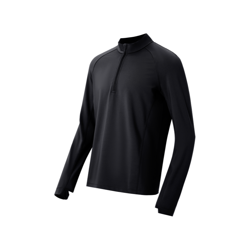 Men's Moisture-Wicking Half-Zip Long Sleeve Running T-shirt (T0031)